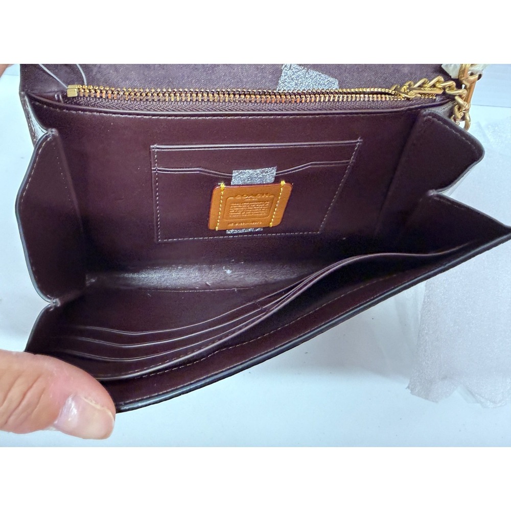 COACH Metallic Colorblock 40073 Canvas Signature Turnlock Chain Crossbody NEW! - Picture 7 of 10